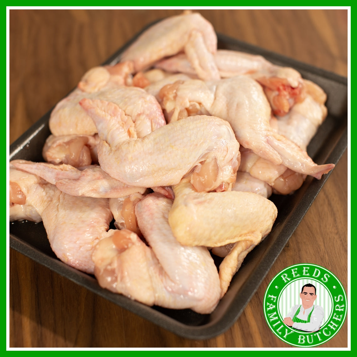 Buy a £10 tray of Jumbo Chicken Wings online from Reeds Family Butchers