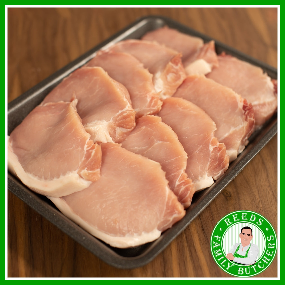 Buy a £10 tray of Boneless Pork Steaks online from Reeds Family Butchers