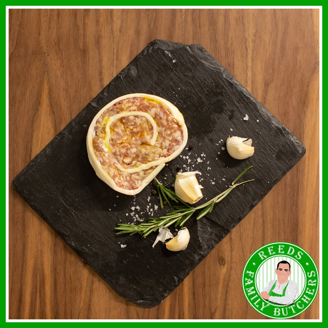 Buy Pork Sausage Swirl x 2 online from Reeds Family Butchers